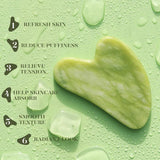 Icyme Natural Jade Gua Sha and Face Roller Set, Relieve Swelling Body Muscle Relaxing,Face,Jawline and Neck Massageself Care Gift for Men Women - Green
